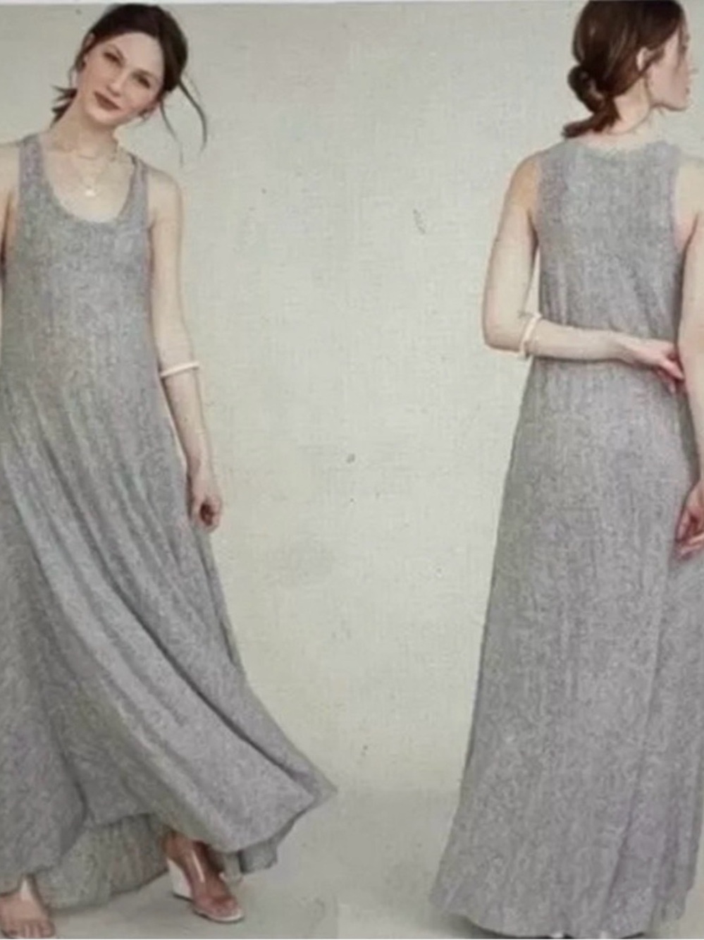 HATCH Maternity Gwen Tank Maxi Dress Linen Striped